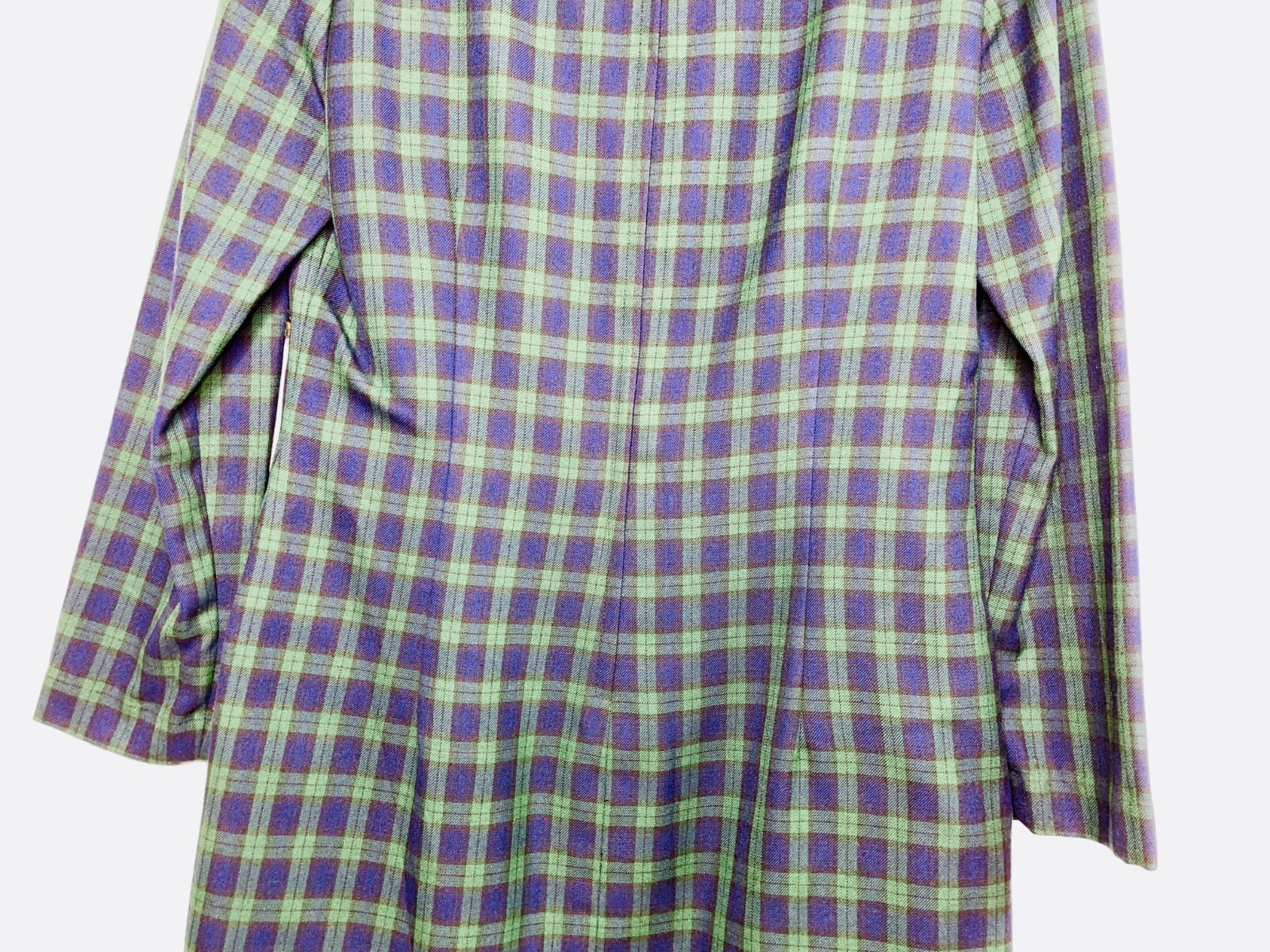 Santa Fe Dress by Jim Tremblay Plaid Women’s Size 12 Gold Buttons Made in USA