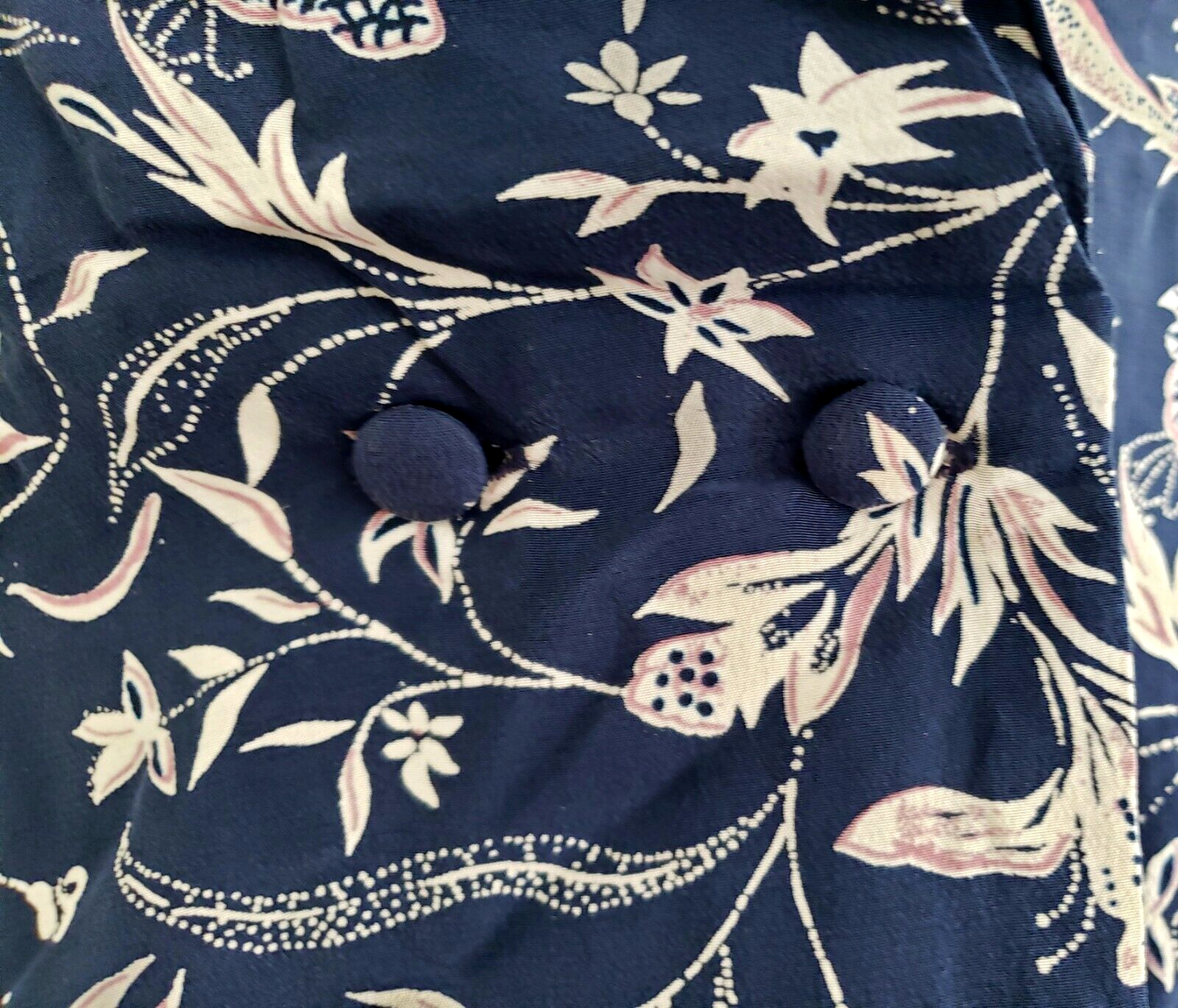 Silkland Vintage Size 10 Crossover Silk Blouse Blue White Floral Long Sleeve NWT