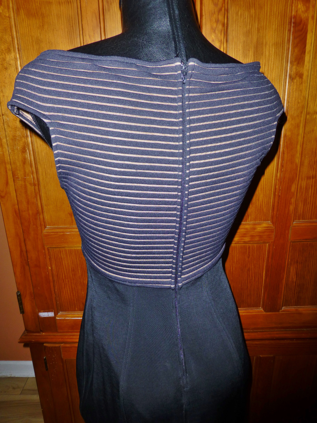 TADASHI Vtg 80s Black Bandage Bodycon Slit Evening Party Maxi DRESS Gown sz M