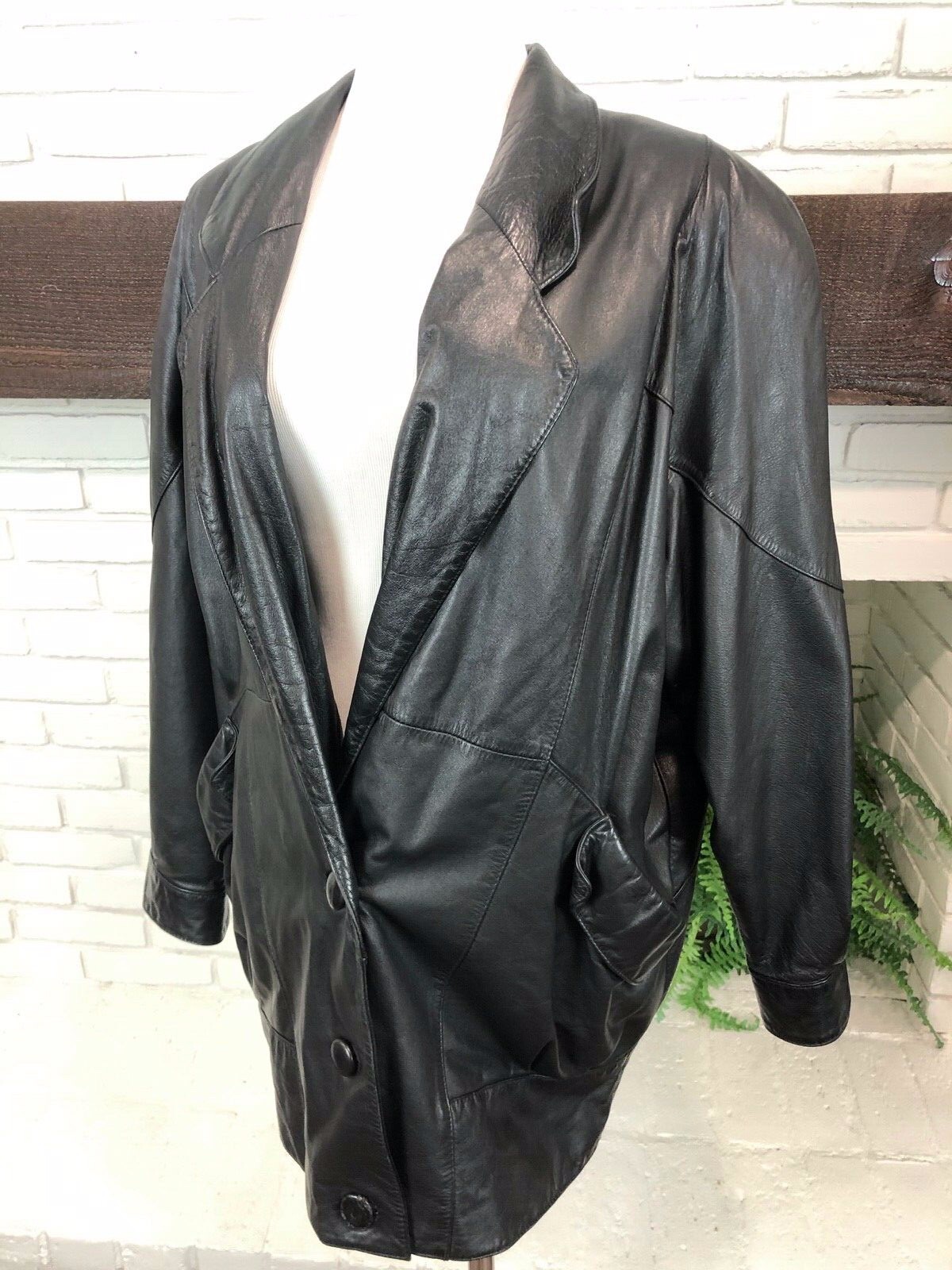 Vintage Wilson Black Leather Jacket Size M Removable Thinsulate Lining