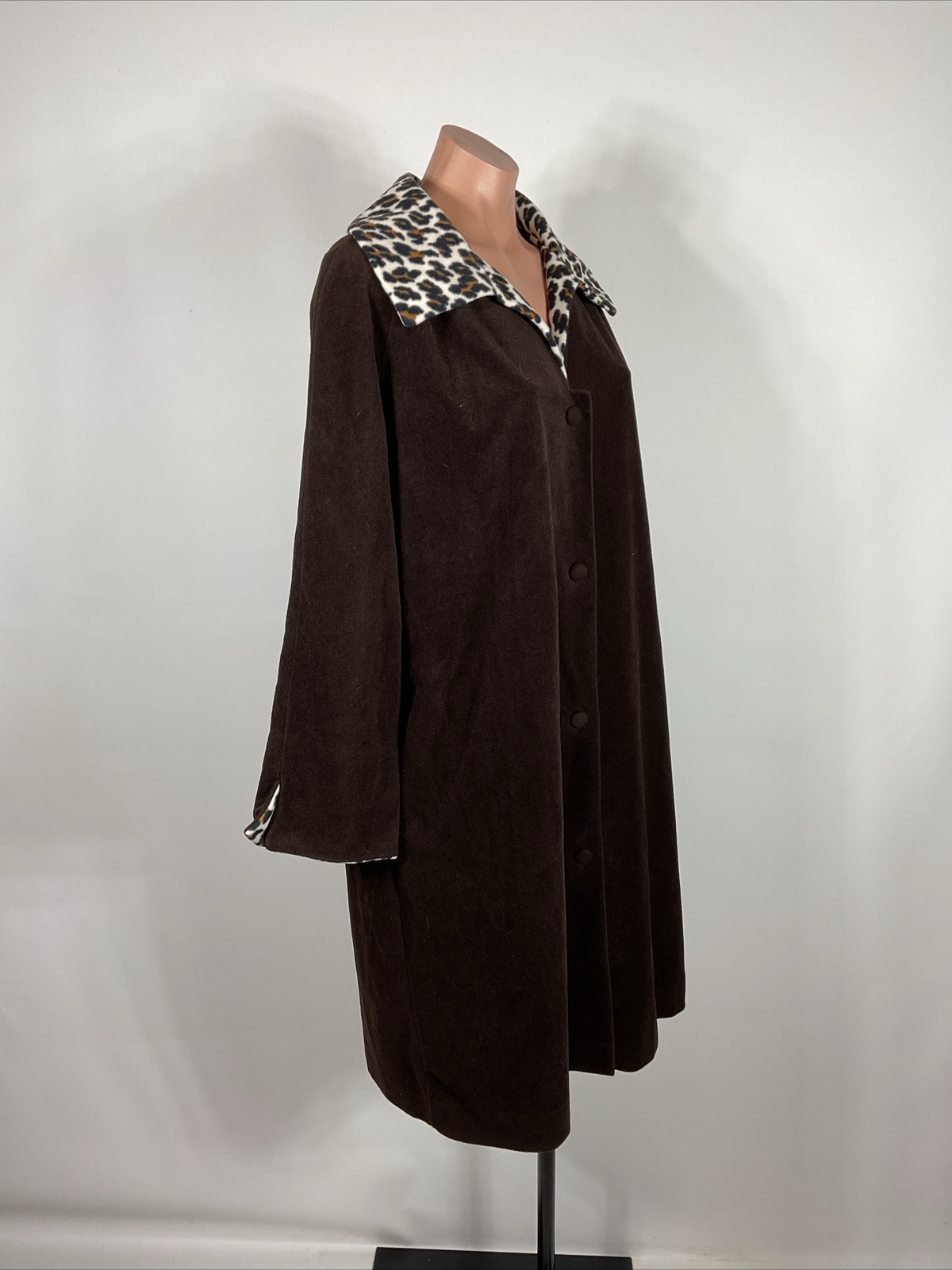 VTG 60s VANITY FAIR Leopard animal print leopard HOSTESS House Coat ROBE sz M