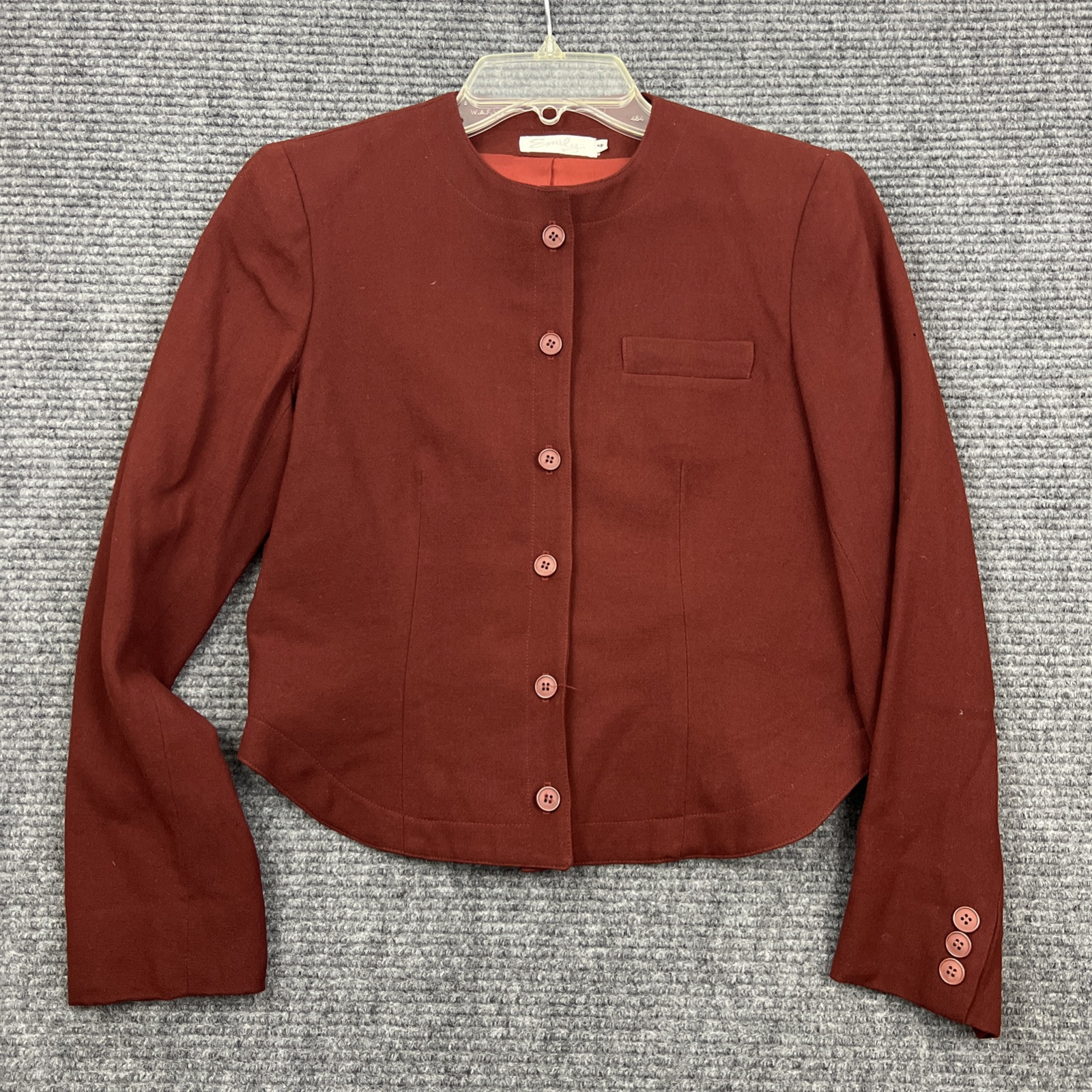 Vintage Emily Brand Womens Burgendy Blazer Size 4