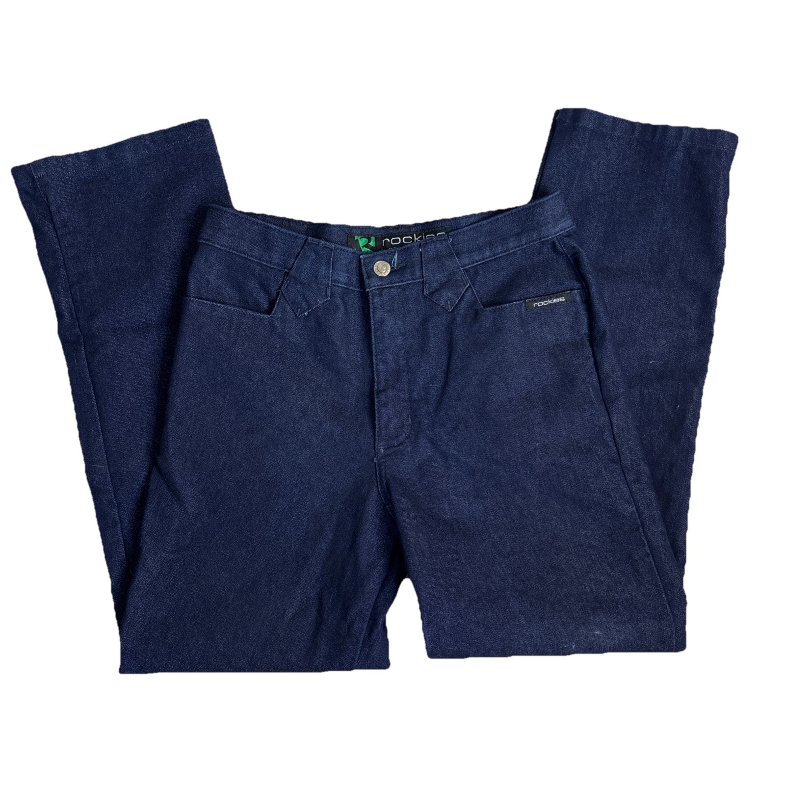 Vintage Relaxed Fit Rockies Jeans Bareback Dark Wash Western 80s Rodeo 28L B8,B9