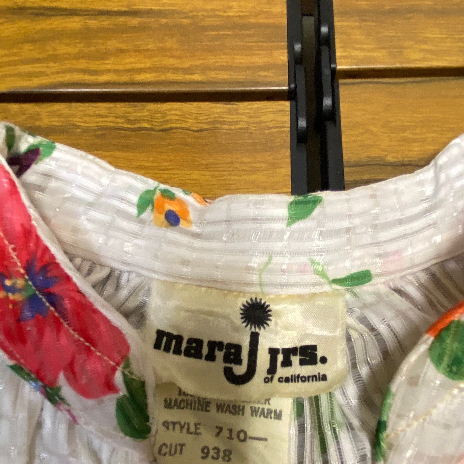 Vintage Mara Jrs of California Dress Size 5 Floral Midi Mandarin Collar 1970s