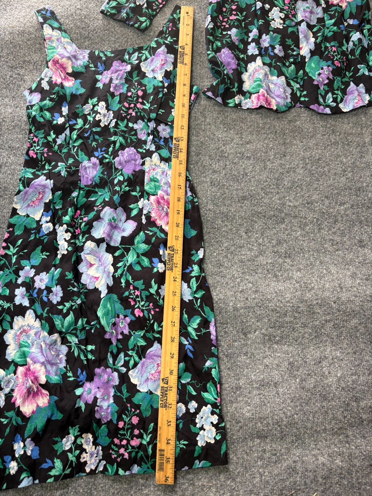 DAWN JOY Formal Dress & Jacket Outfit Button Up Womens 3 – 4 Floral Black VTG