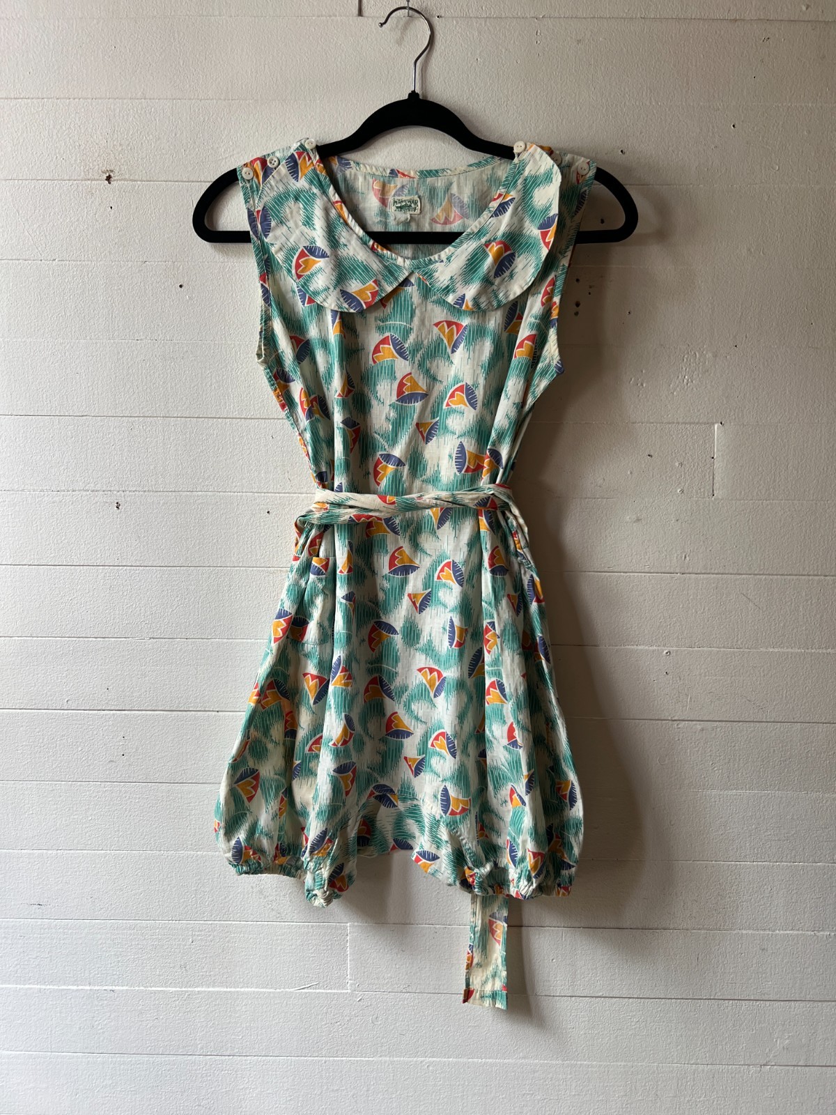 Vintage 1930s Man O’war PLAYSUIT Romper Jumpsuit Novelty – 38x38x30 – AR FL
