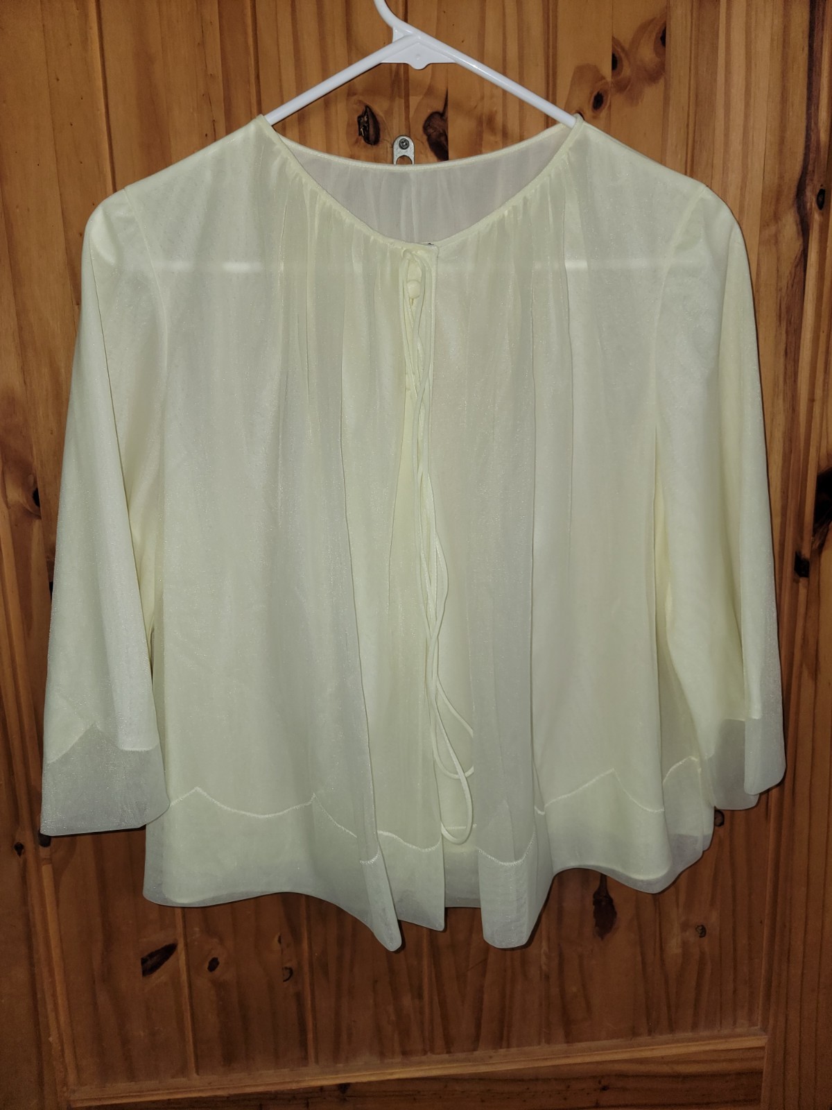 Vanity Fair Butter Cream Yellow Bed Jacket Nitey Teddy Med Womens Layered Gown
