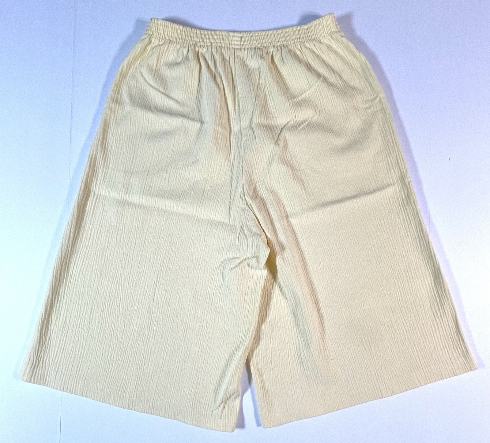 Blair Vintage Koolots Capri Pants Elastic Waist High Rise Wide Leg SZ 10 Yellow