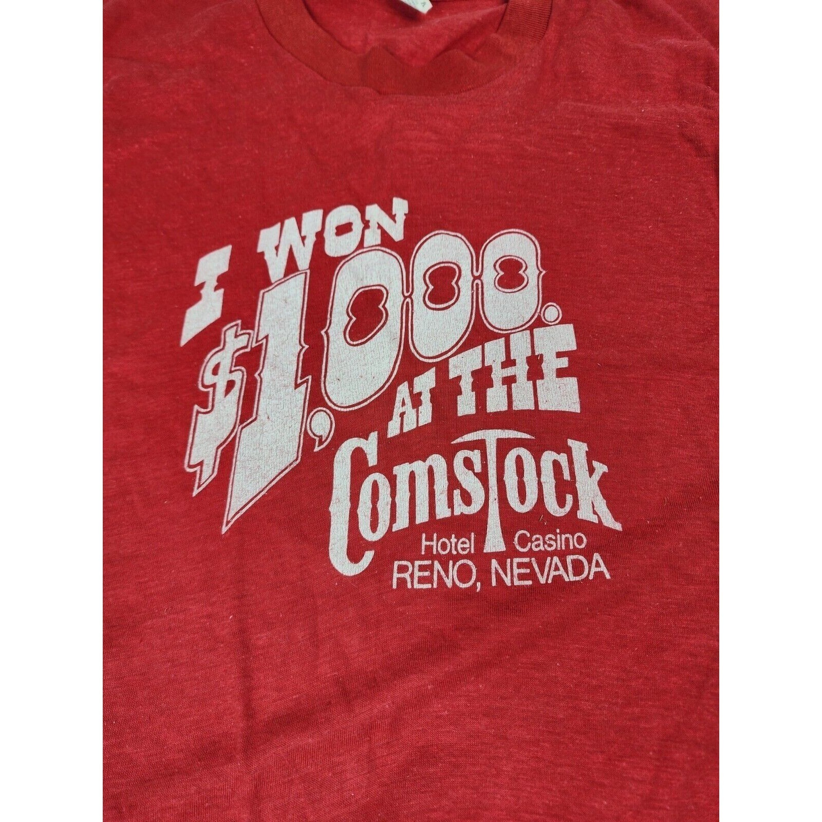 Vtg Screen Stars Comstock Hotel Casino Reno Nv. Women’s Shirt Size Medium 80s