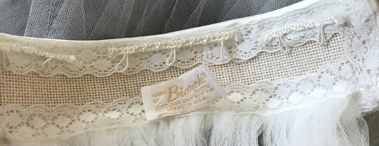 House of Bianchi Finger Tip Length Beaded Headband Double Layer Veil