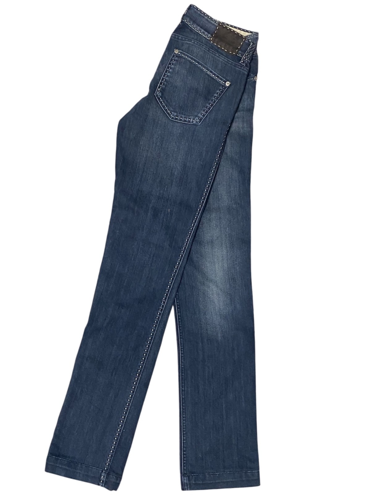 FENDI Selleria Serie Numerata Denim Jeans Blue Straight Leg Size IT 40 Made Ital