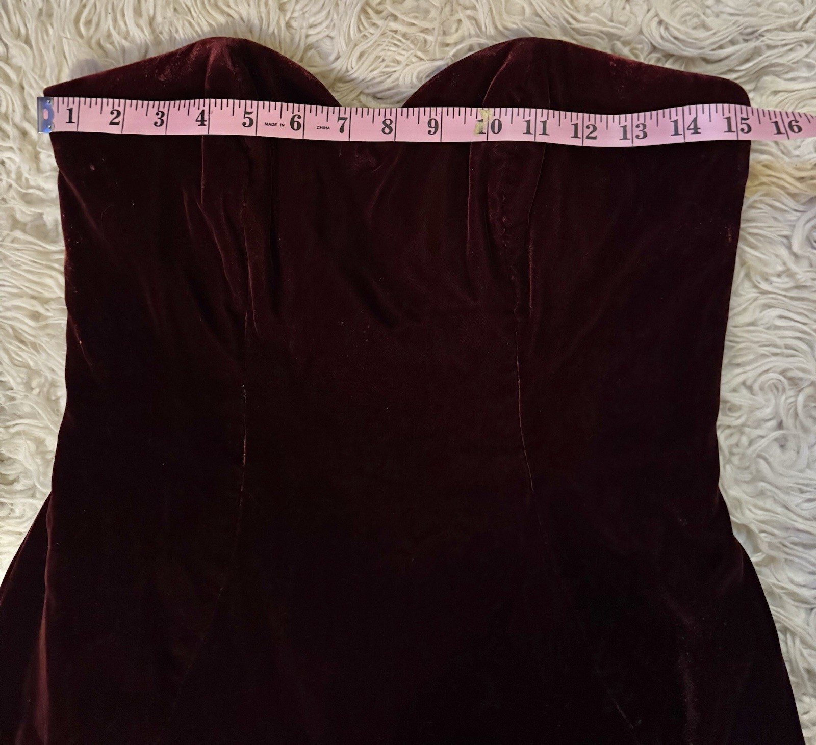 Vtg Victor Costa Strapless Red Burgandy Velvet Dress Bergdorf Goodman S