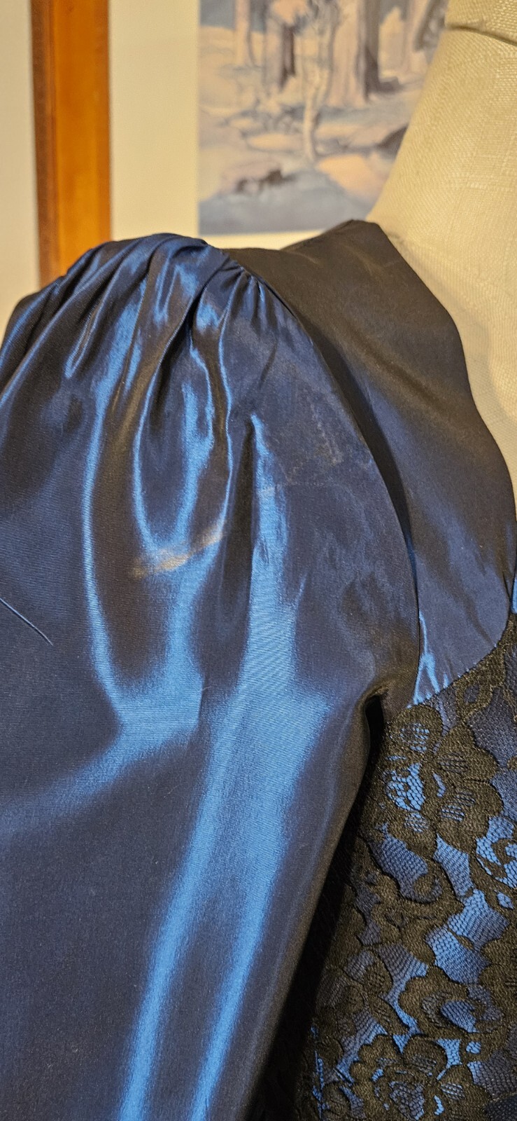 Vintage 1980s Midnight Blue Gunne Sax Prom Dress As Pictured