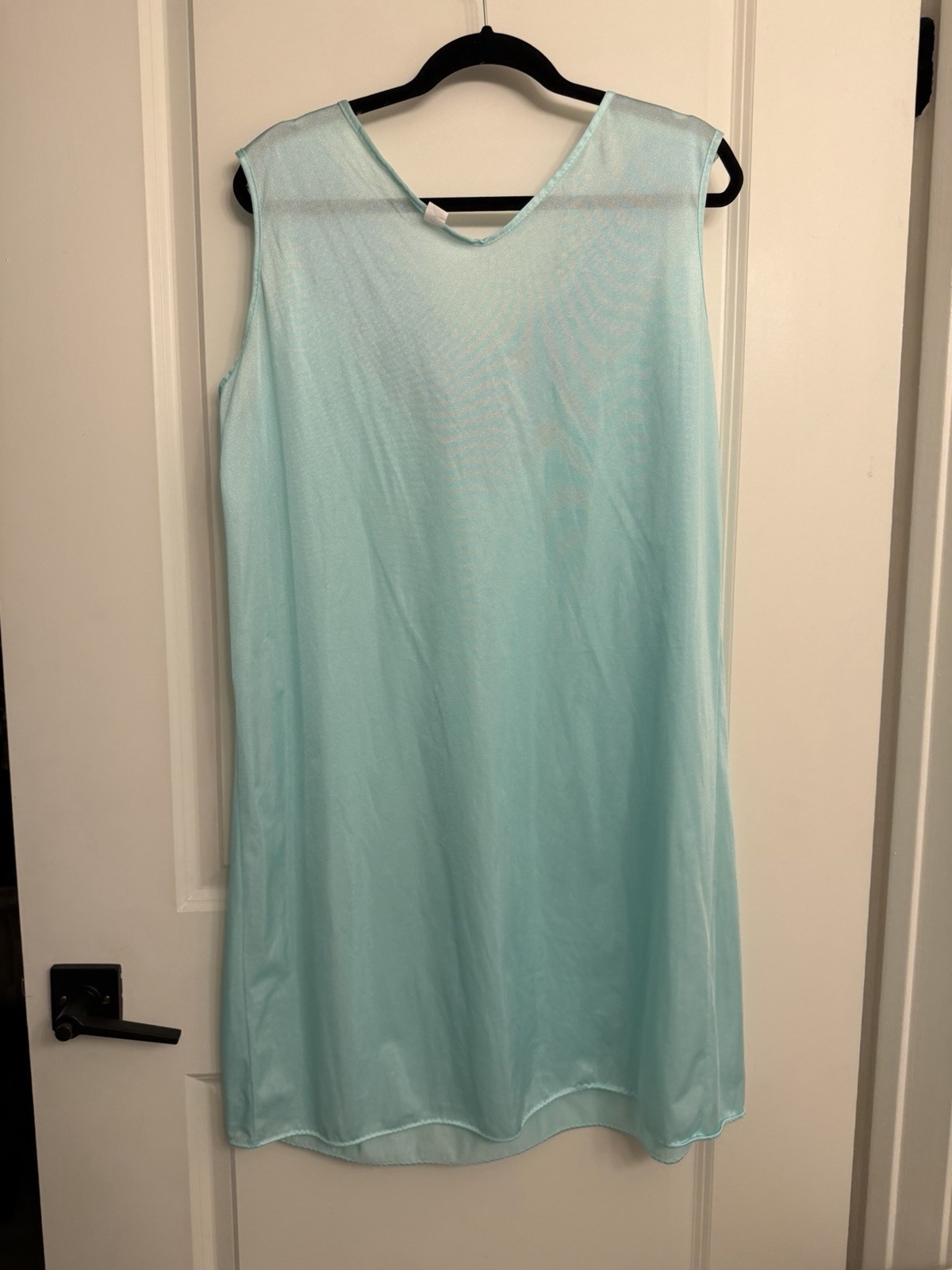 Vtg Short Nightgown Color Sea Foam Nylon Lace Accents Size XX Check Measurements