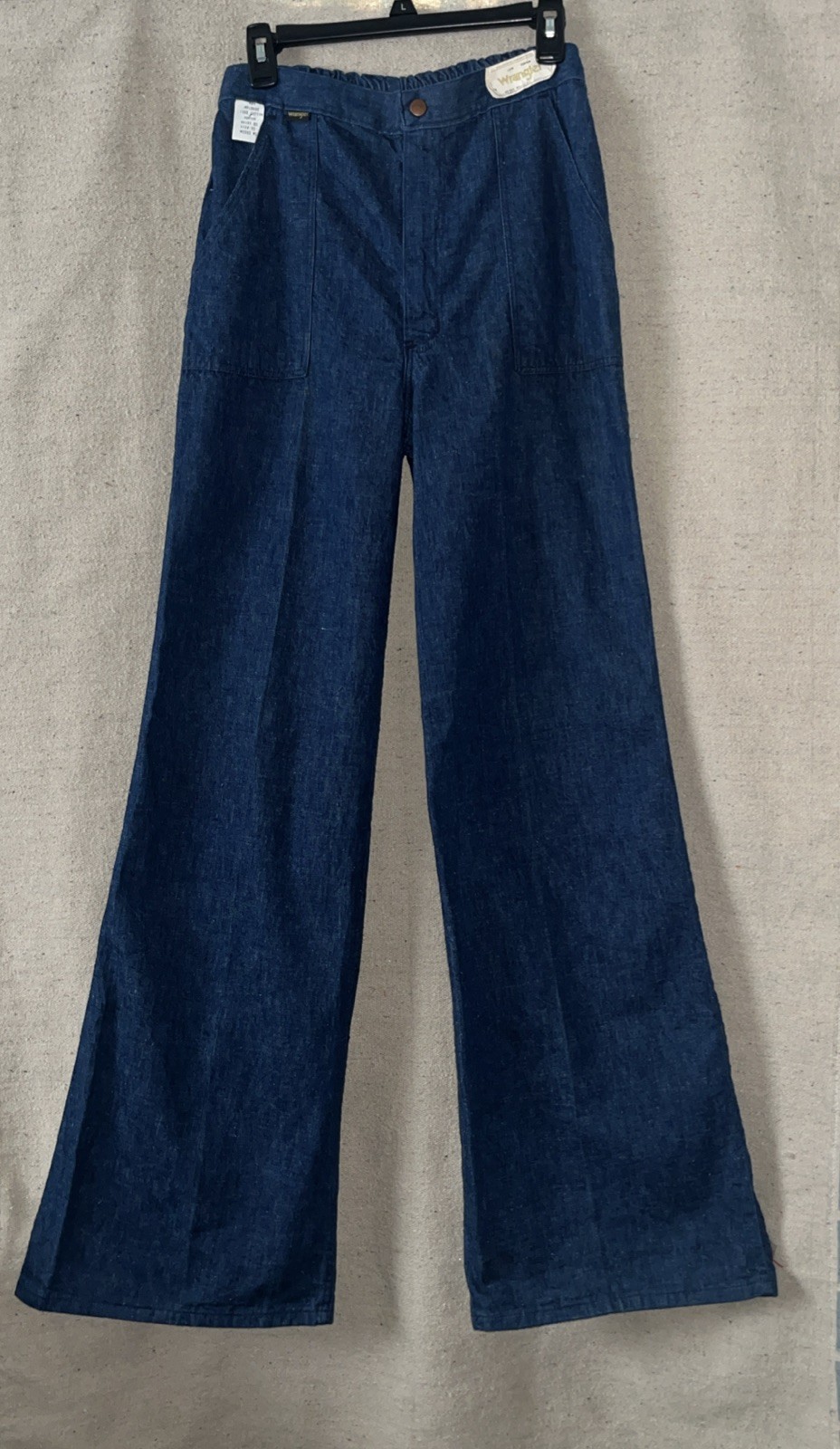 Vintage 70s Women’s Wrangler Bell Bottom Elephant Wide Leg Denim Jeans NWT 30×35