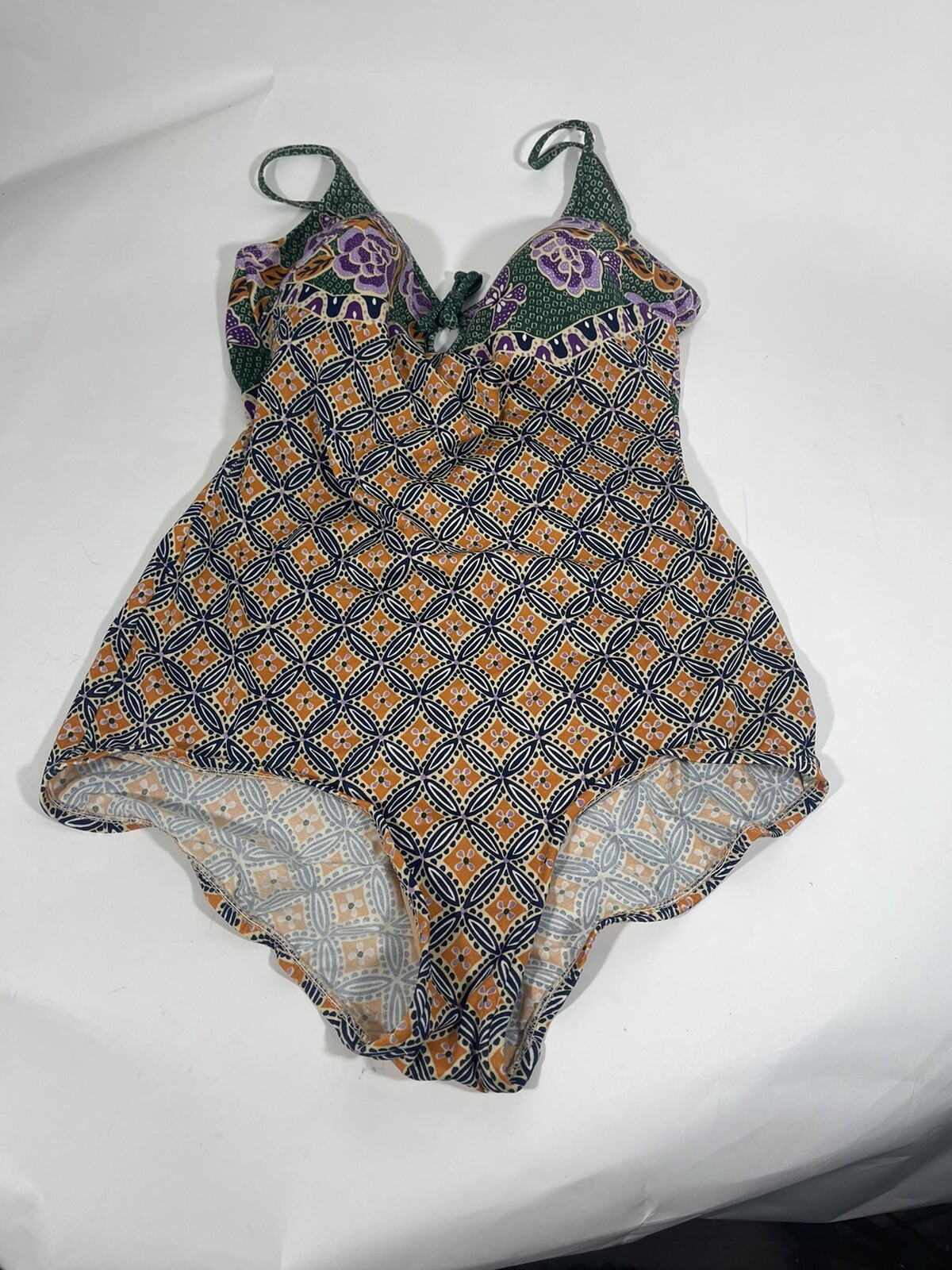 VINTAGE 60s 70s COLE OF CALIFORNIA Swimsuit Retro Floral One Piece Size 16