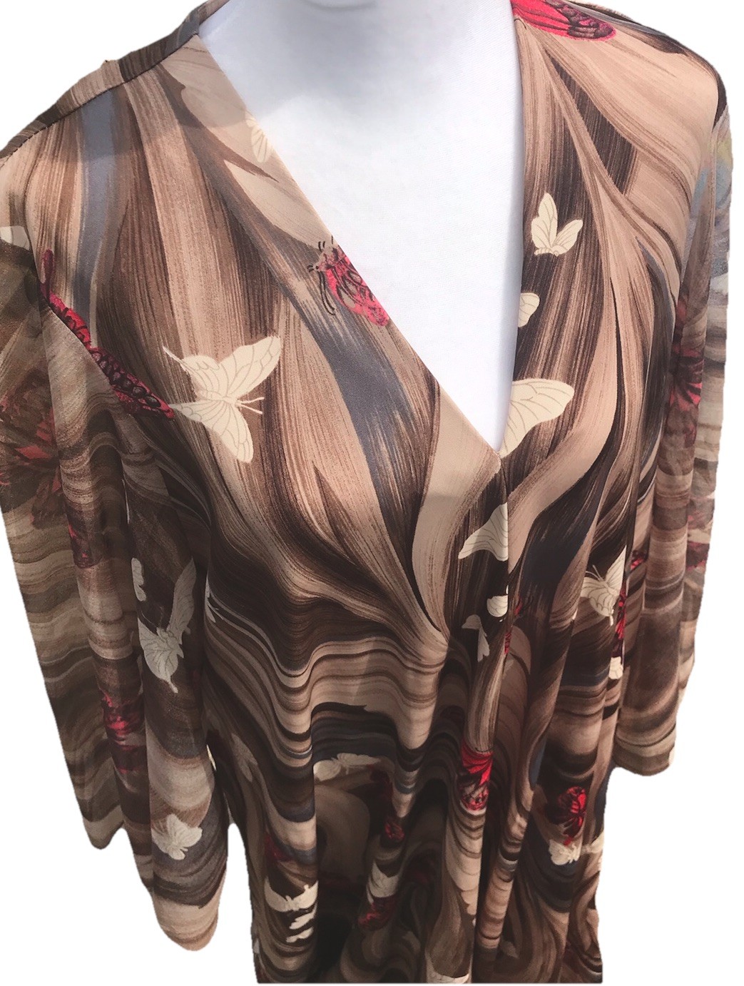 Vtg 70s SOLO SAN Francisco Flowing Poly Sash Scarf Boho Mod Hippie Dress L Xl 18