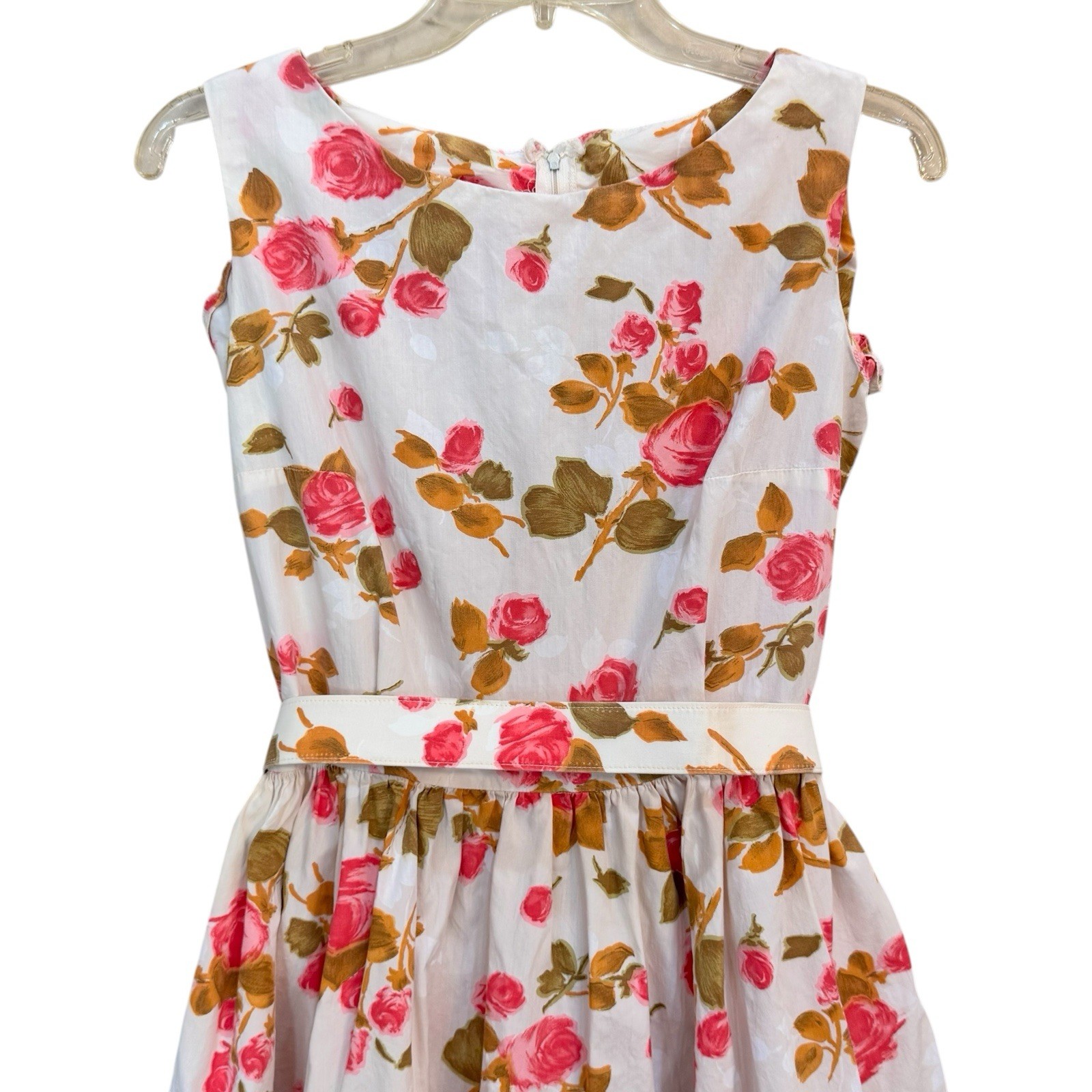 Vintage 60s Pink Rose Square Dance Party Full Circle Rockabilly Western Dress M