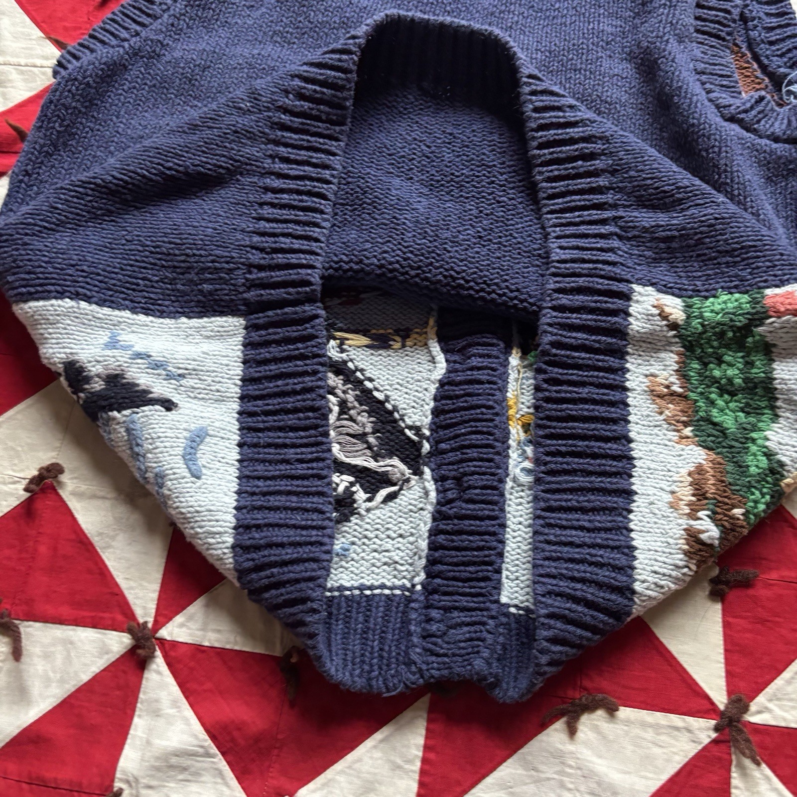 Vintage Women’s Knit Animal Sweater Vest As Is 90s Medium Granny