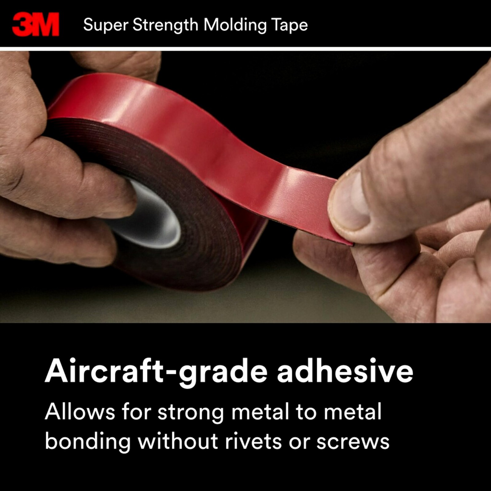 3M Super Strength Molding Tape 03616 7/8in x 15ft Heavy Duty Double-Sided Automo