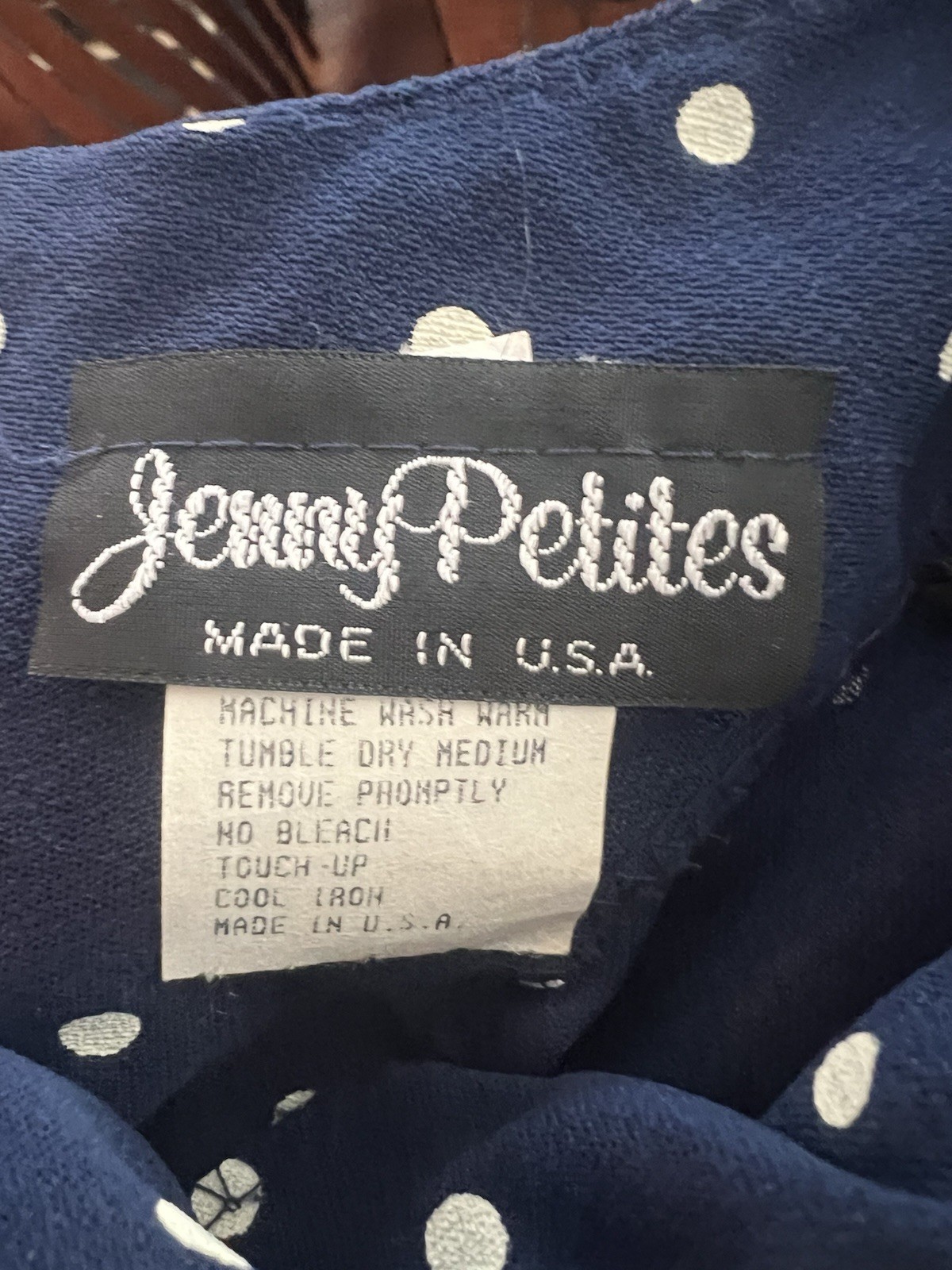 Vintage Navy Polka Dot Dress w Cropped Bolero Made USA Retro Pin-Up