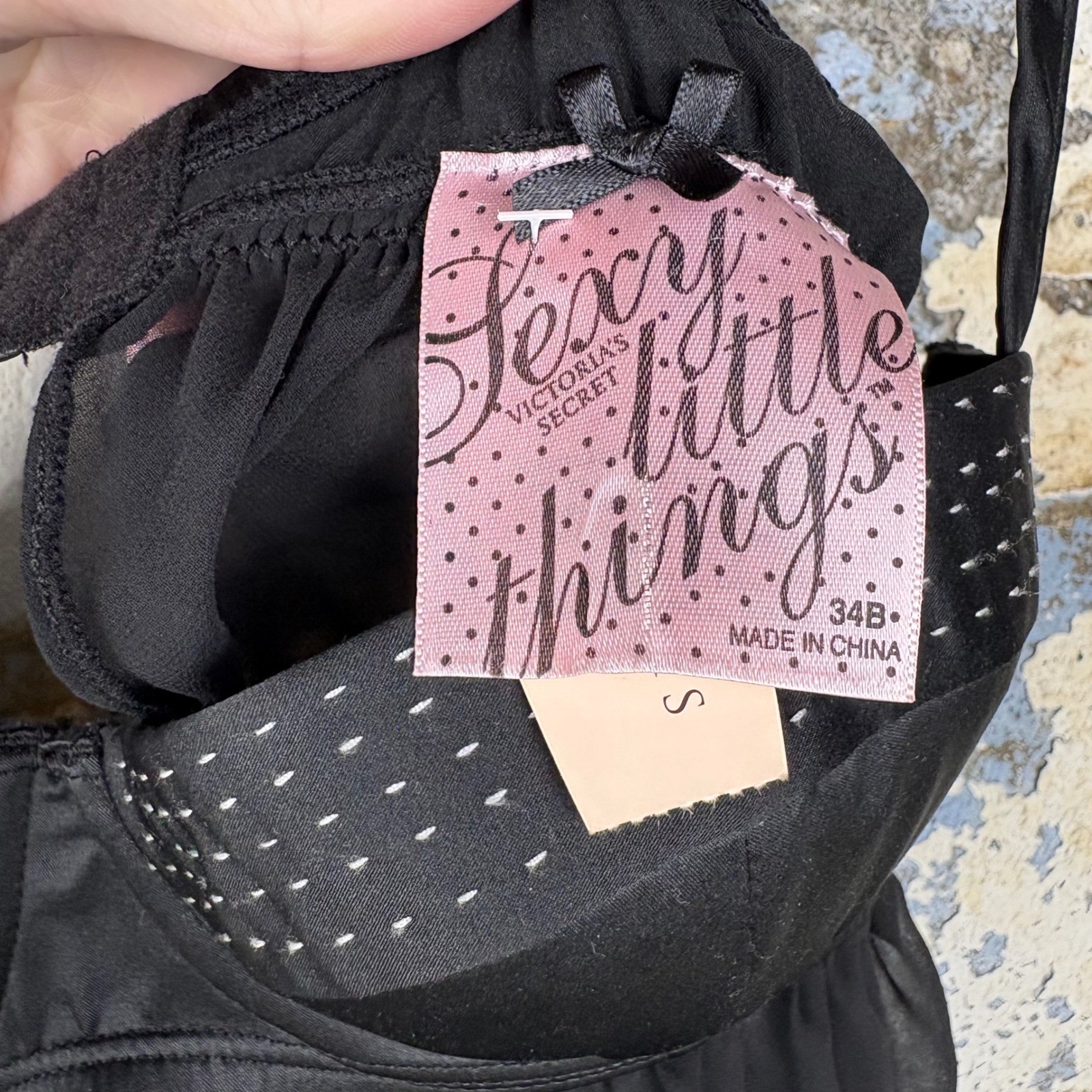 NWT Y2K Victorias Secret Sexy Little Things Black Sheer Babydoll Slip 34B