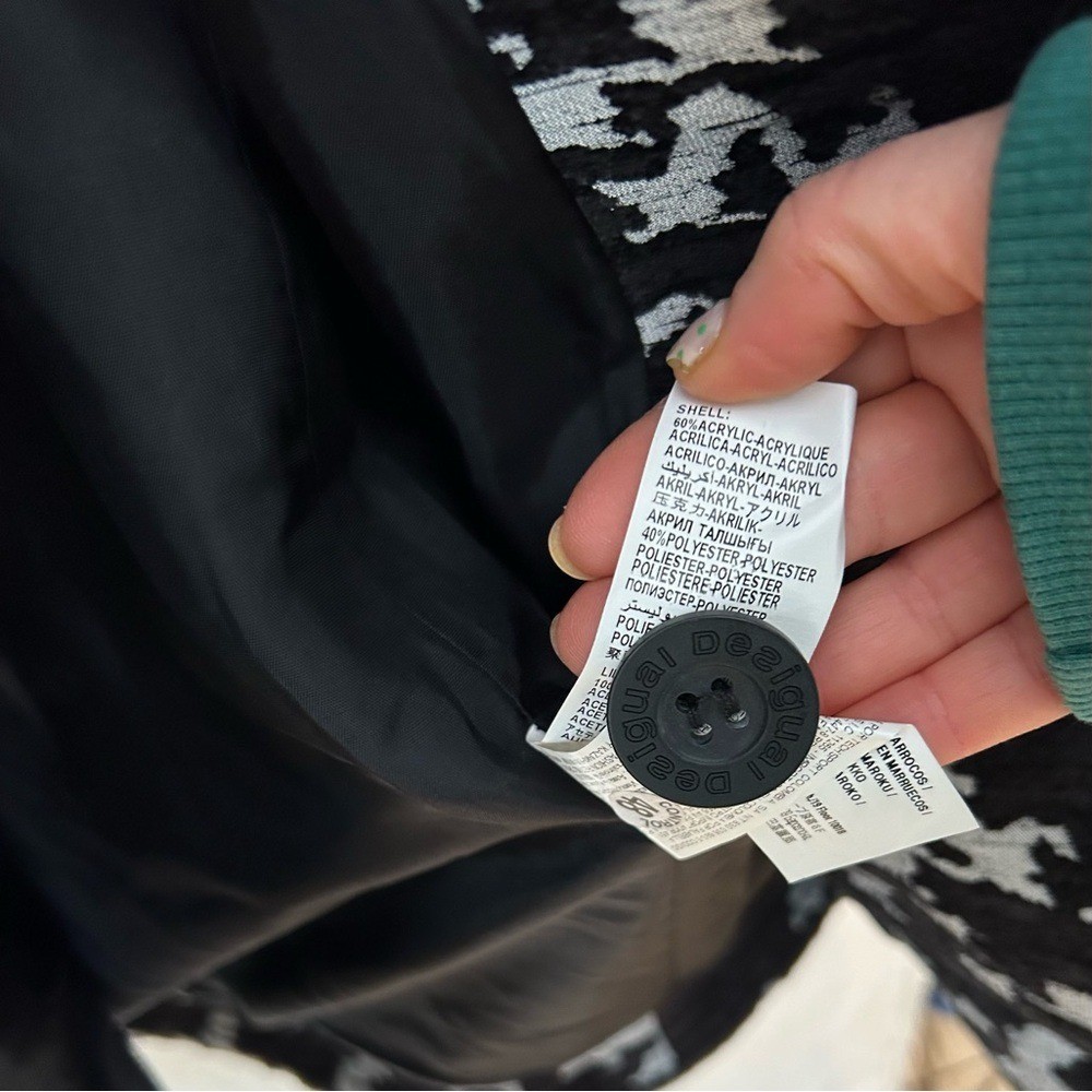 Desigual Vintage Oversized Houndstooth Full Collar Coat luxury modern classic