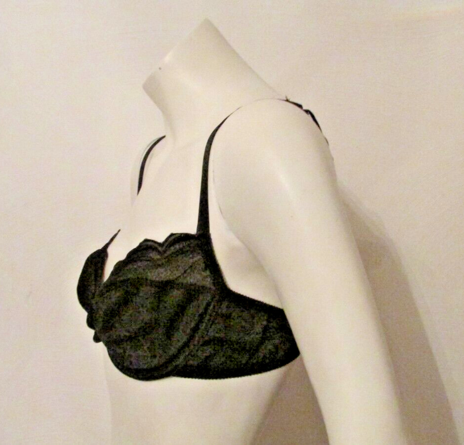 Victoria’s Secret Gold Label Floral Satin Chantilly Lace UW Balconette Bra 34C