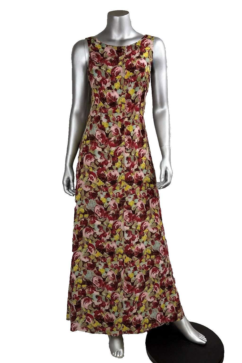 Vintage 80s CACHAREL Dress Max Sleeveless Floral Print Cotton Size 6/38