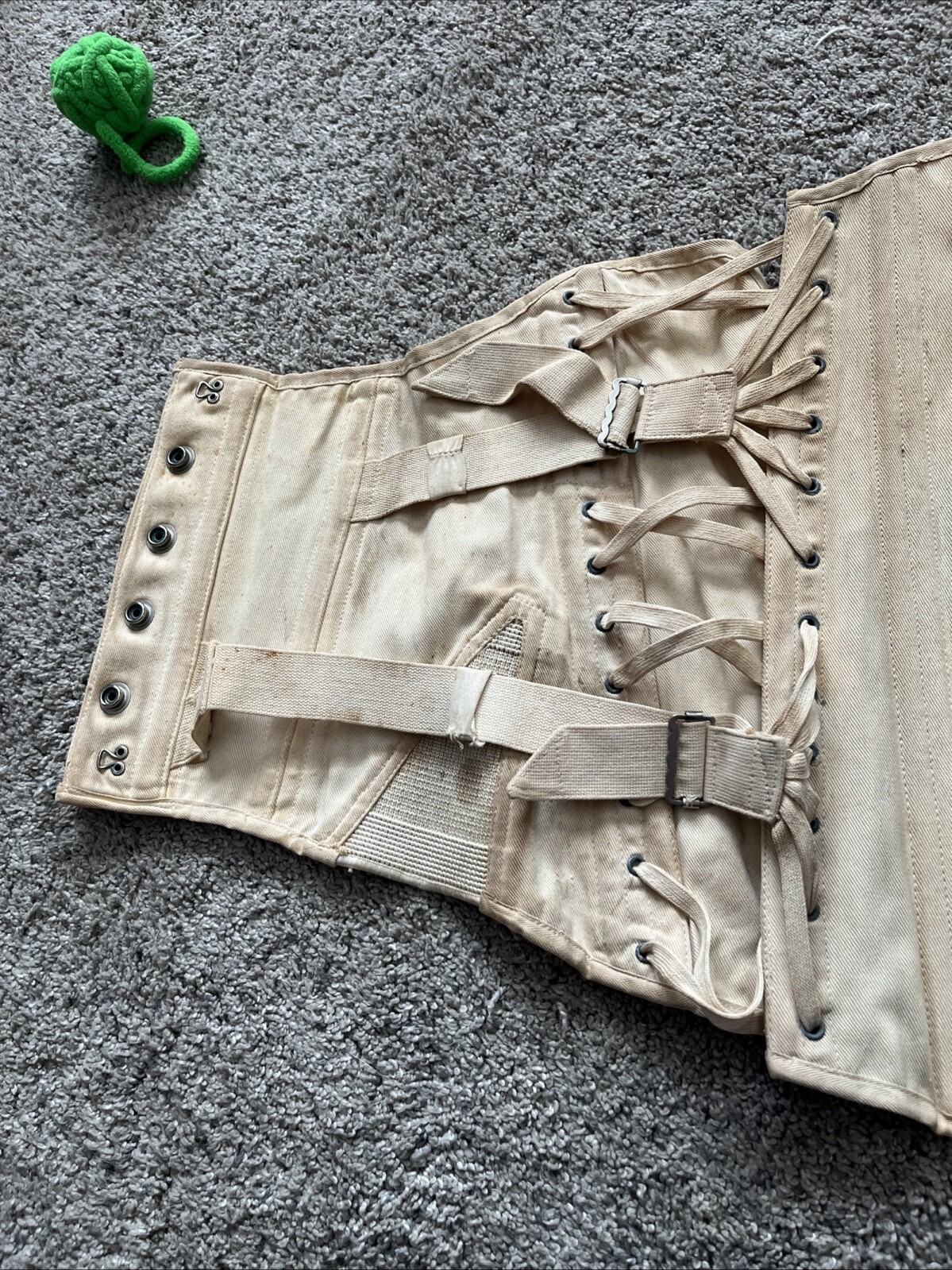 Vintage Antique Tru Fit Surg Appl Co. White Lace Up Corset Brace Collectible
