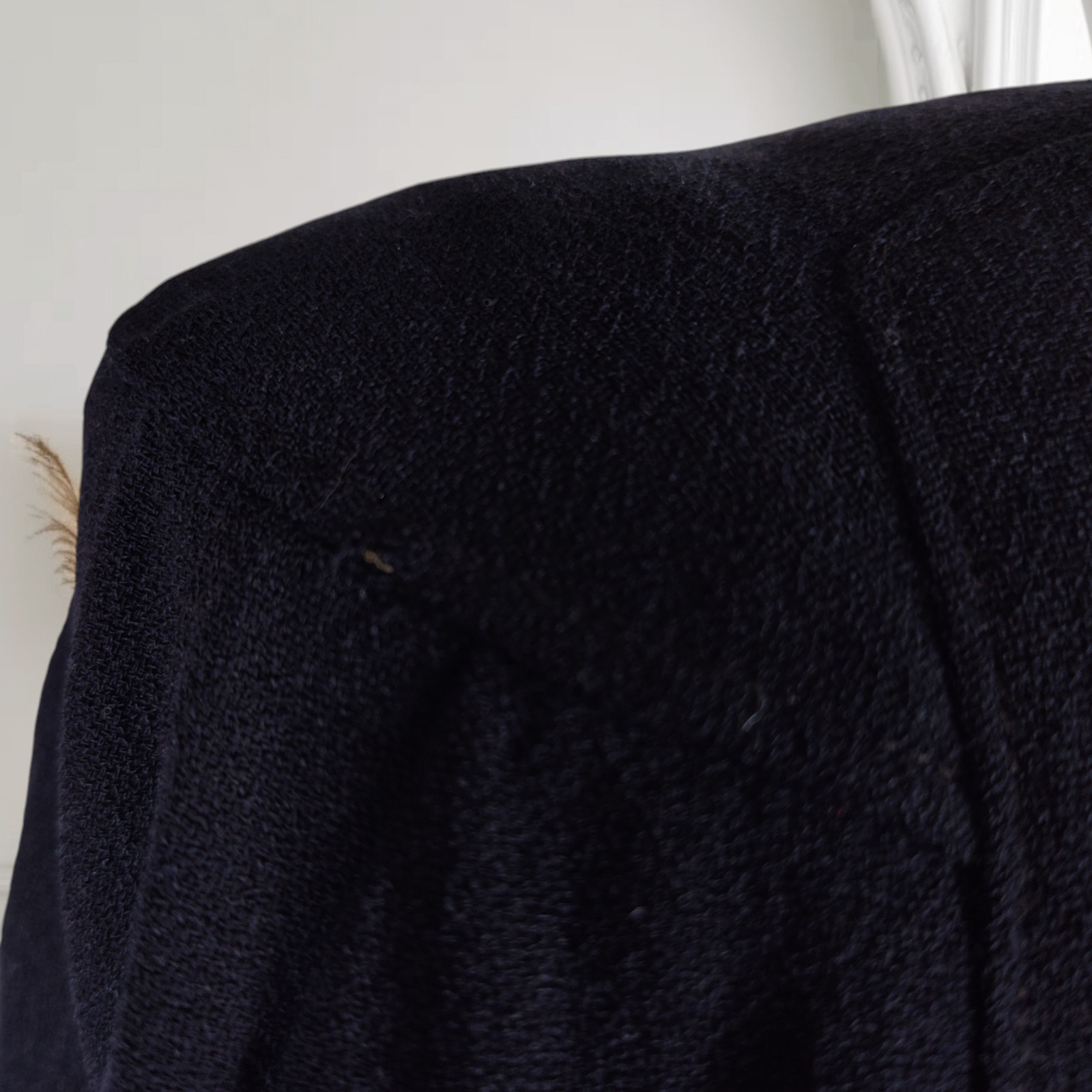 Vintage 1940s Midnight Blue Wool Crepe Gothic Cape Cloak Arm Slits Dark Academia
