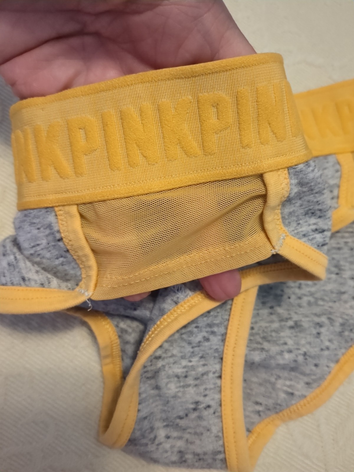 Rare VTG VS PINK Graphic Cotton Low Rise Hipster Panty Dog Logo XS