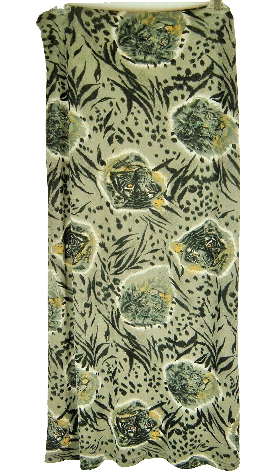 Vtg Skirt 90s Lion Tiger Print 1XL Mobwife Stretchy Travel Maxi Modest Boho