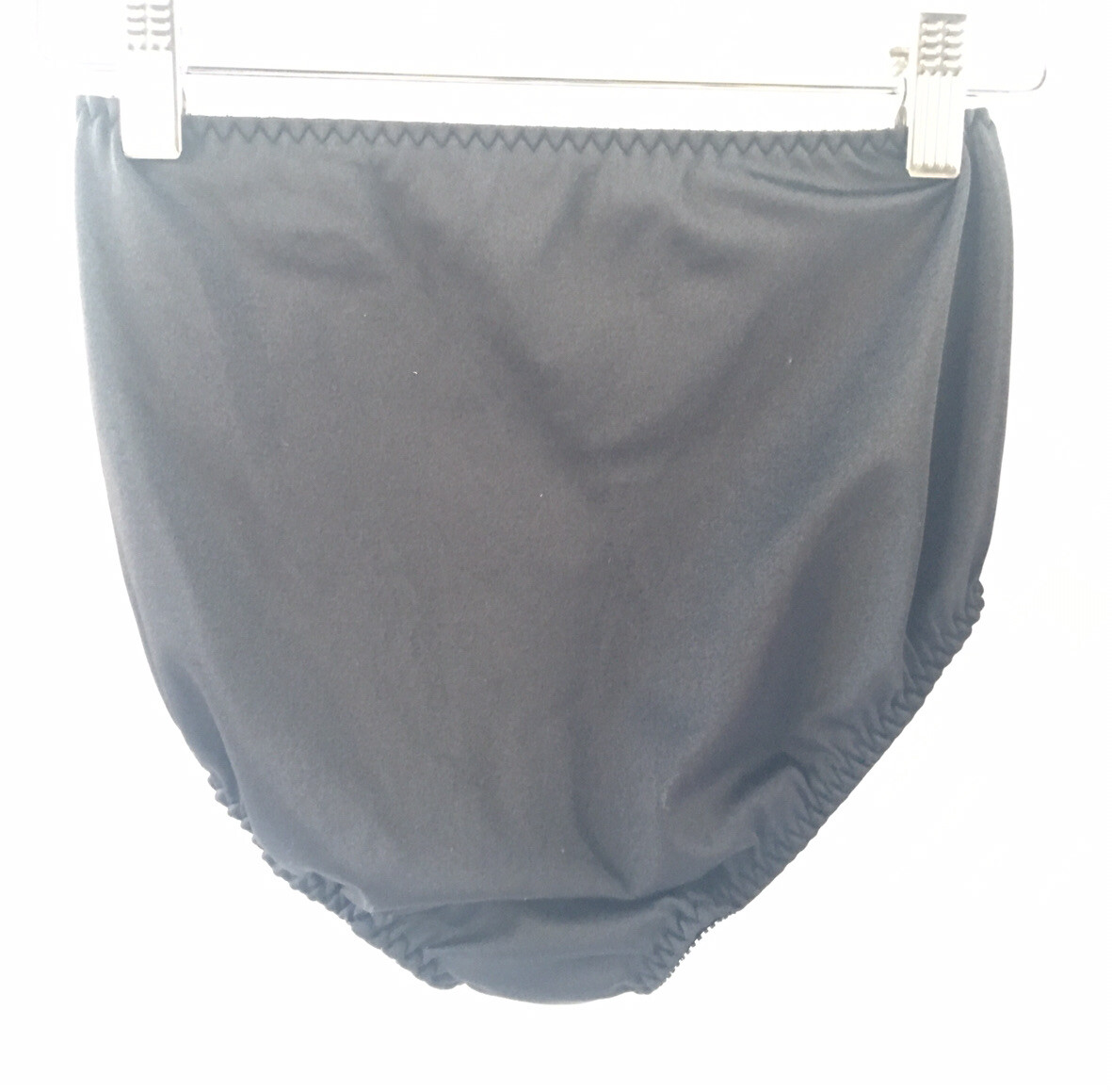 Vintage Ilusion Black Nylon Lycra Panties with Lace Front Size Small Underwear