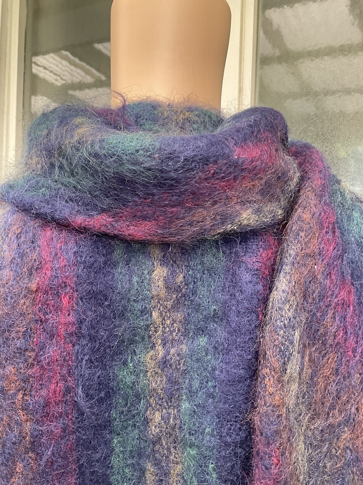 Vtg 70s Pauline Trigere Luxury Blue Mohair Ladies Coat 10/12