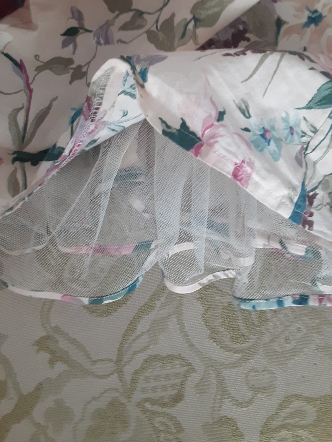Vintage L.A. Glo Strapless Party Dress Netted Underskirt 11/12 Floral Women’s