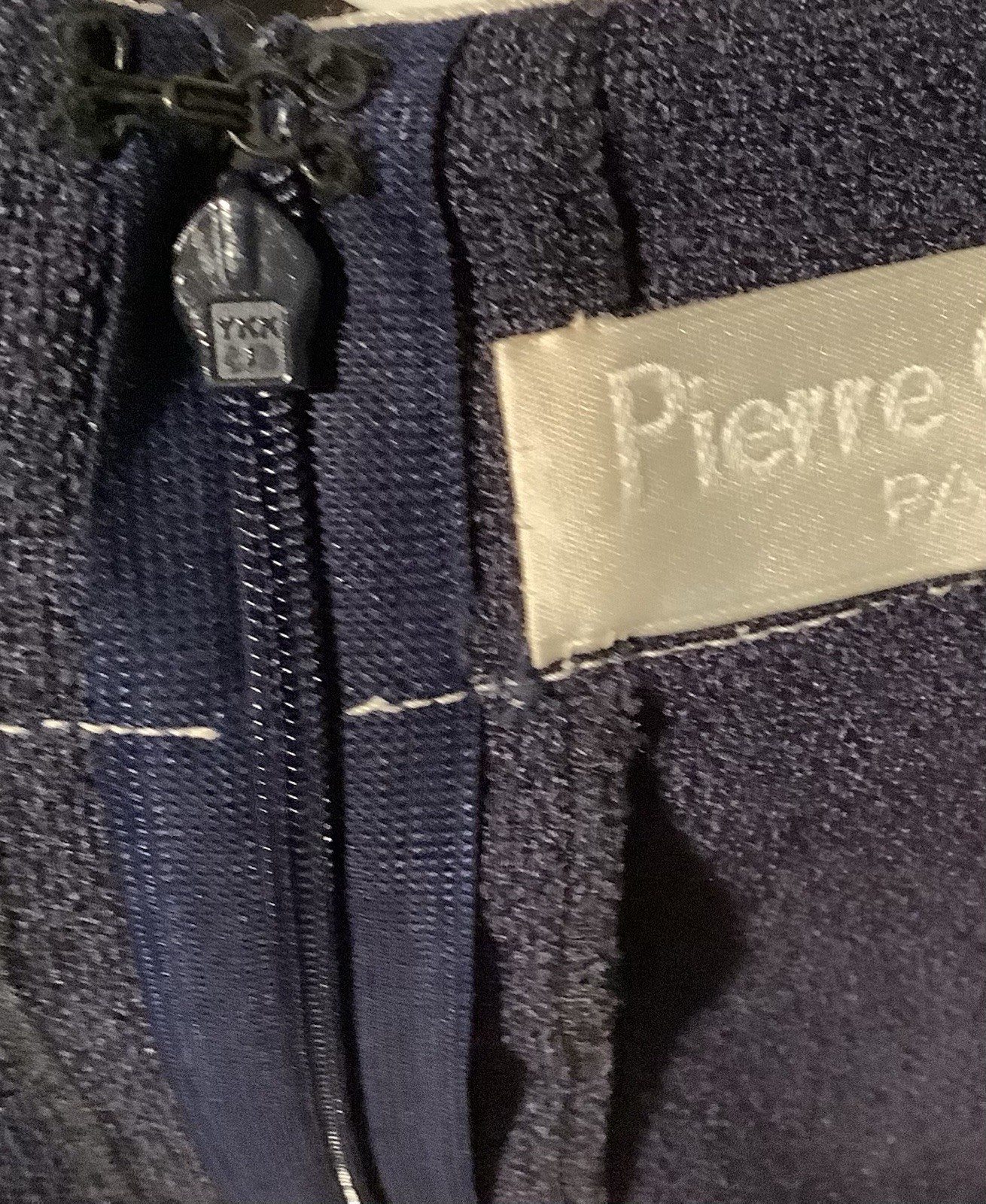 PIERRE CARDIN Modern Dress Sz 10US Med-Lrg Navy Blue Color Block Exl’t Cond