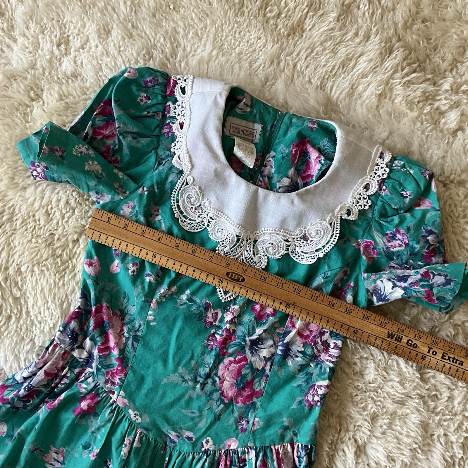 Lisa Petites Dress Women’s 6 Floral Zipper Back Vintage 1980’s Nice Clean