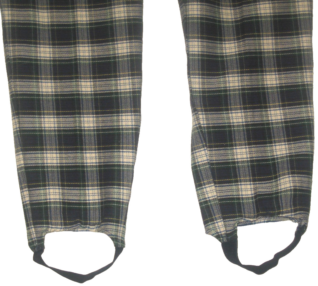 VtG 90s High-Waist COUNTERPARTS Stretch Preppy Green/Blue Plaid Stirrup Pants 10