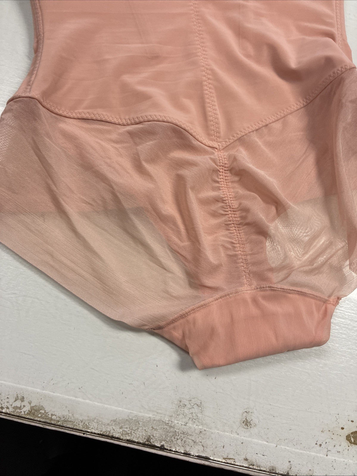Honey Love High Waist Panties Shape-wear Slimming Nylon Spandex SZ L Rose Tan