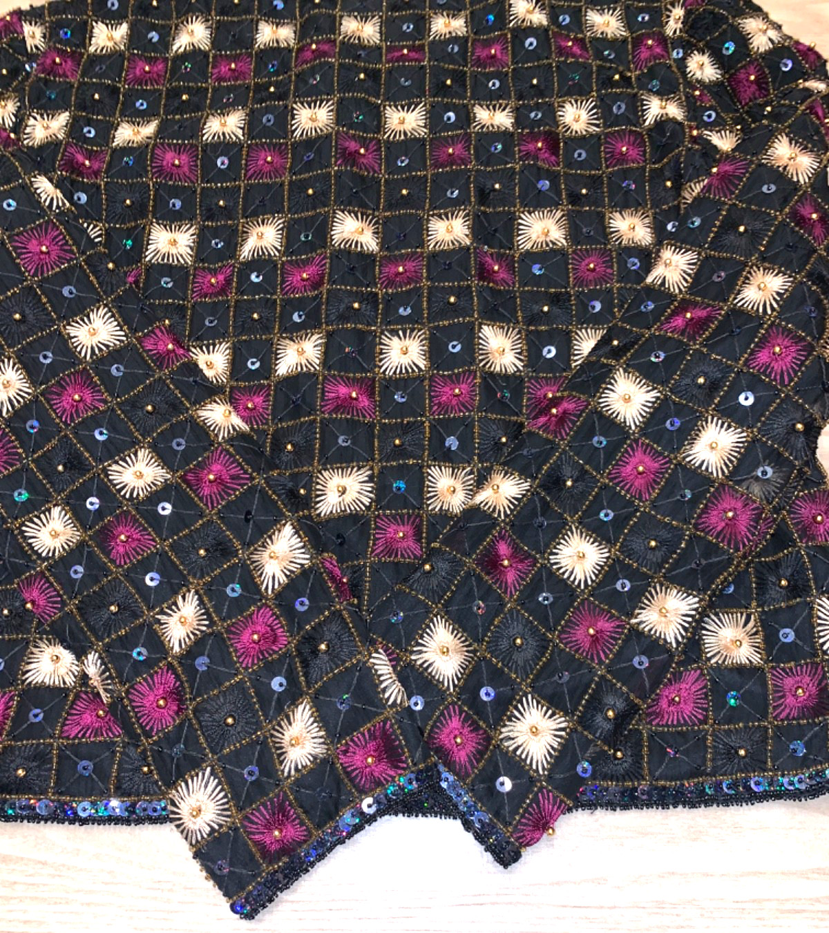 Vintage JKara NY 100% Silk Lined Beaded Geometric Evening Jacket – Ladies M