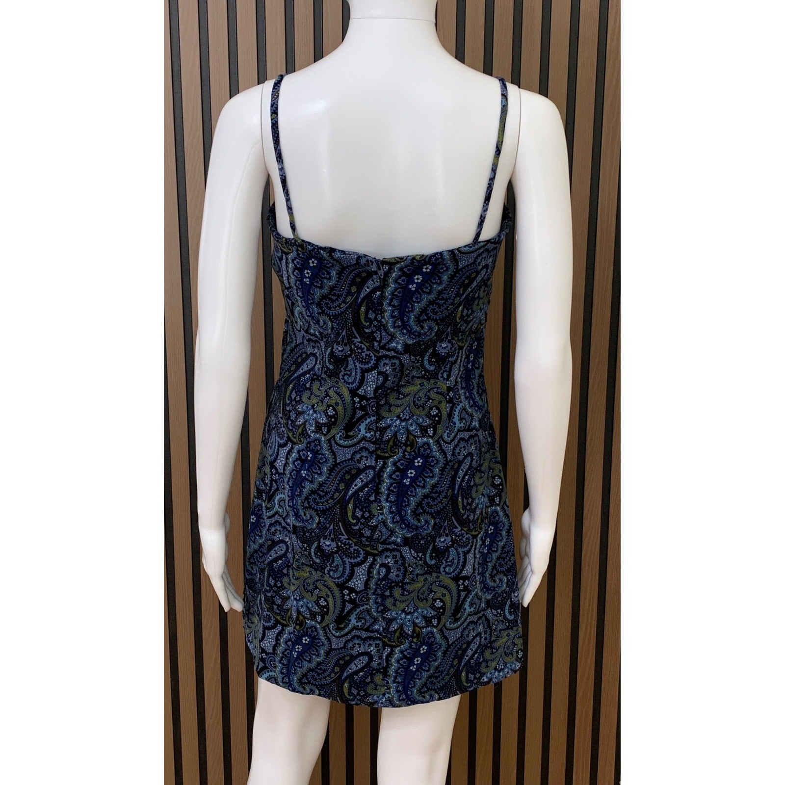 Byer Too! California Vintage 90s Paisley Dance Dress Blue Homecoming Y2k 7