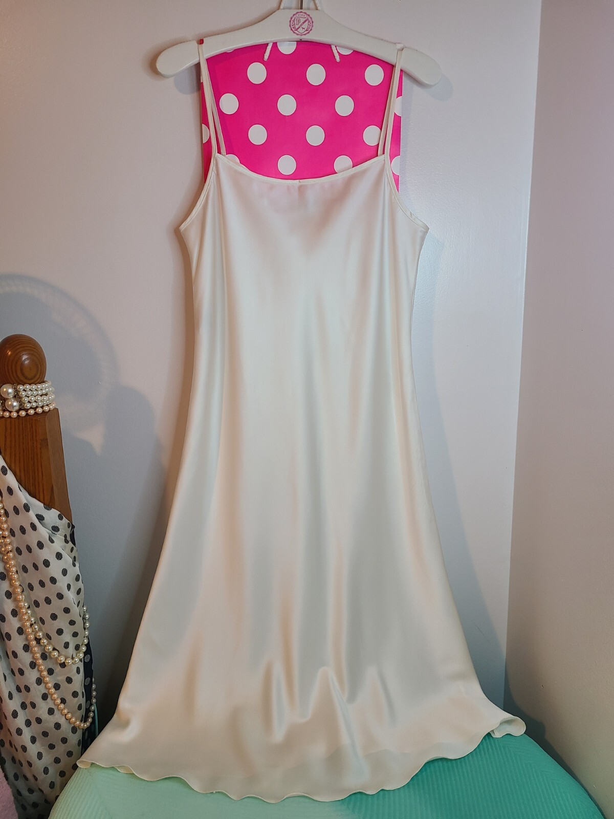 Y2K Armani Collezioni Silk Satin Midi Slip Dress Size 8 (Med)