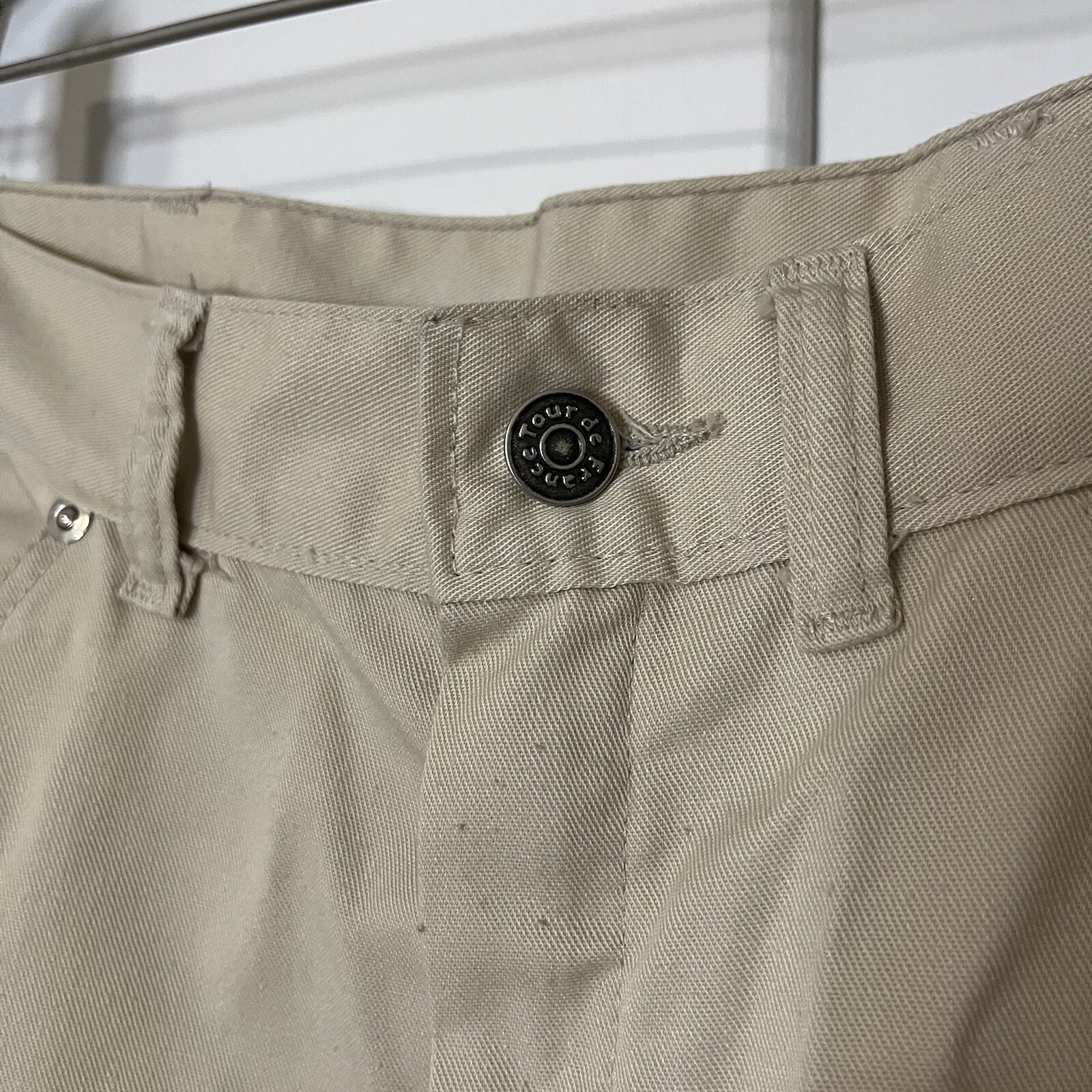 Vintage 70s Tour De France Khaki Denim Straight Leg Jeans