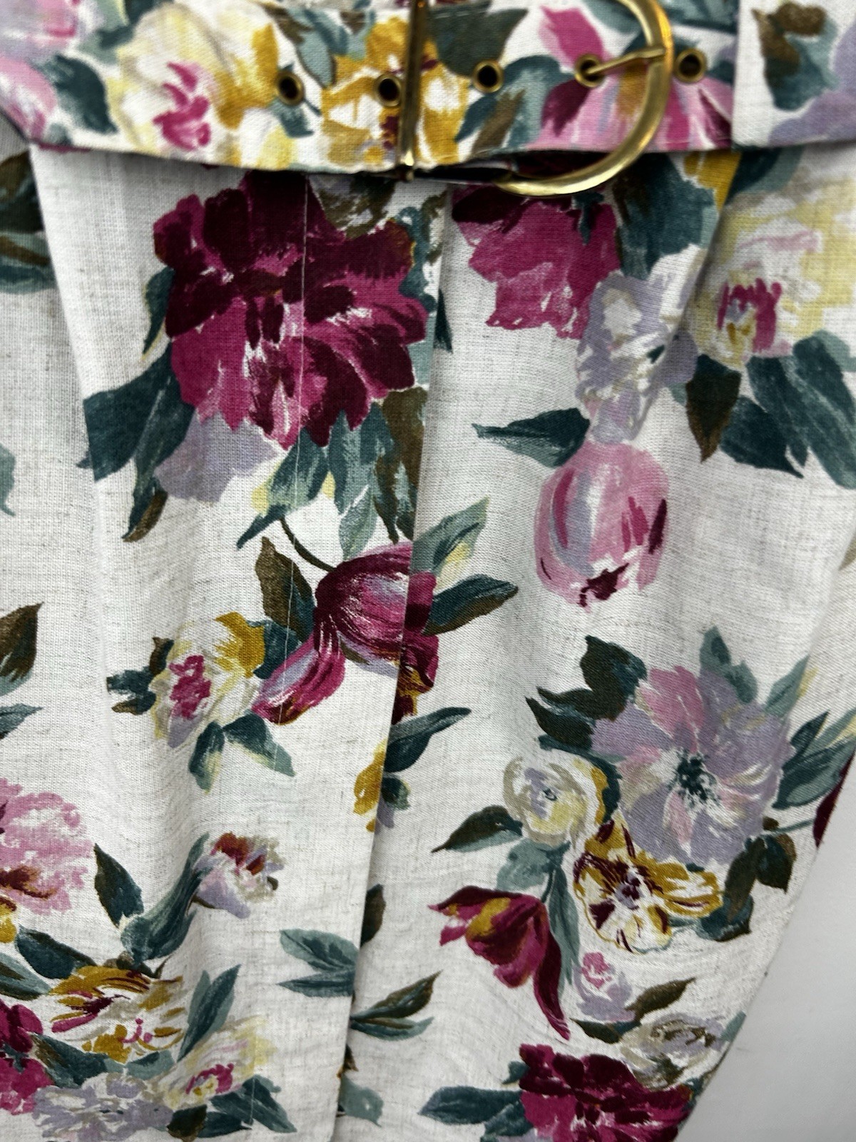Vtg 80s Dress Womens 12 Floral Union Label Cotton Cottage Core Tea