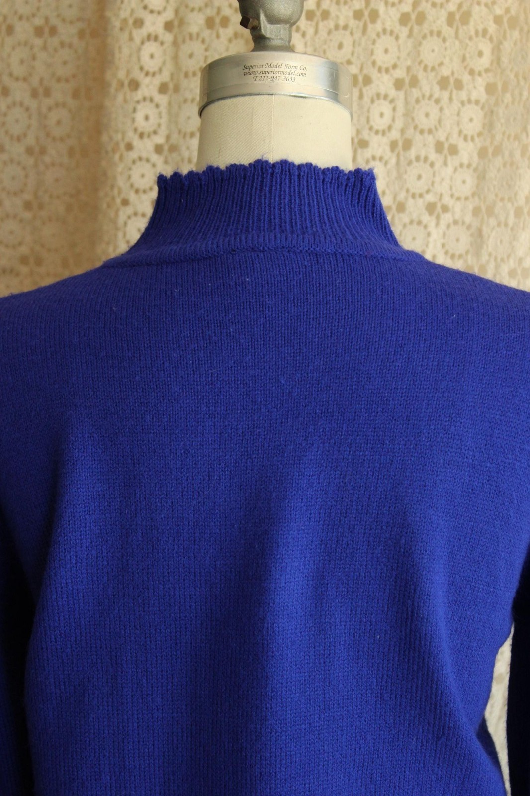 Vintage 1990s Sweater, Salon Studio Royal Blue Acrylic Pullover Jumper, Size M