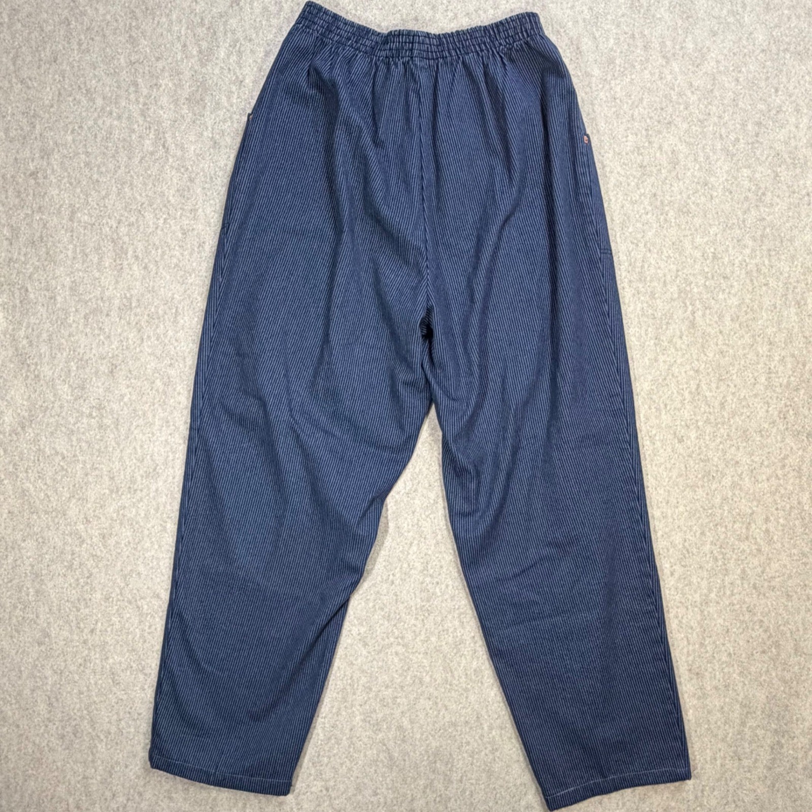 CHIC Vintage Pinstripe High Waisted Elastic Waist Pants Cotton Sz 14 Made In USA