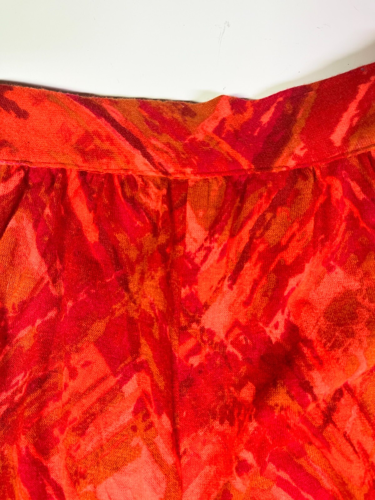 Vintage 60s or 70s Wide-Leg Pants 24″ Waist High Rise Bright Red Orange