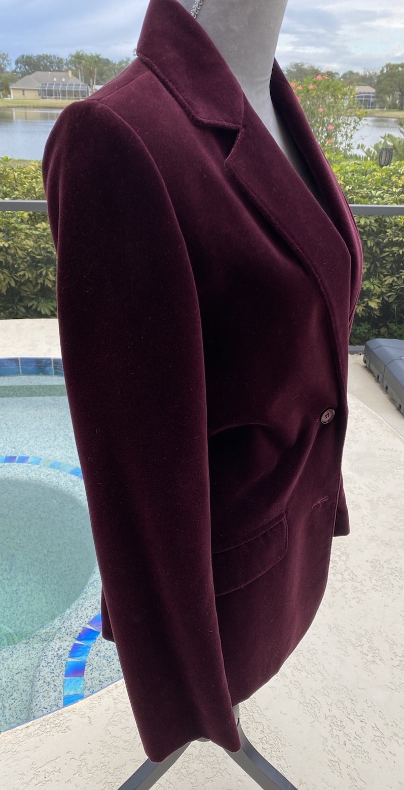 Sport Ease Fashions Velour Jacket Maroon Size 10 Style 8906T – 1960’s?
