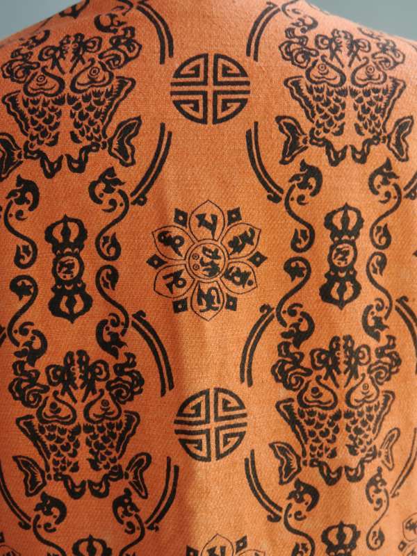 Vtg Hippie Festival Tribal Jacket Mandarin Carved Bone Buttons Cheppu Nepal S
